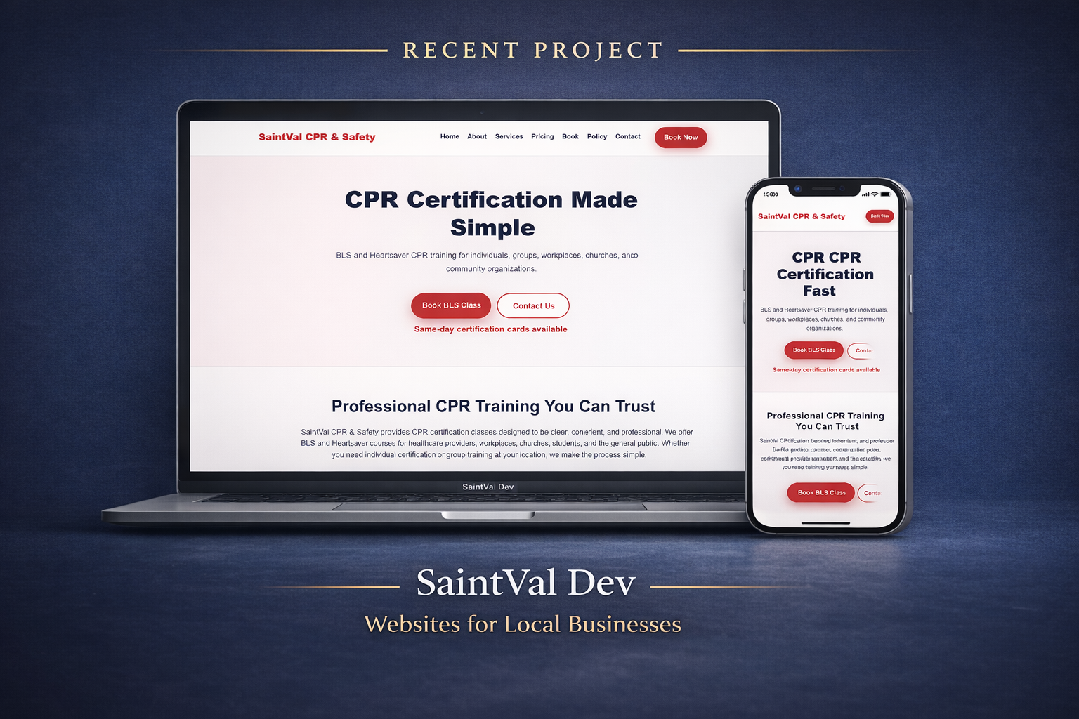 SaintVal CPR & Safety website preview