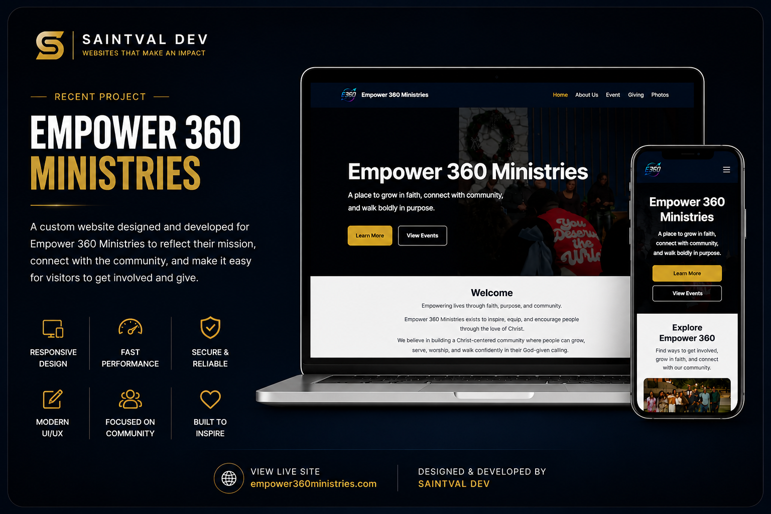 Empower 360 Ministries website preview